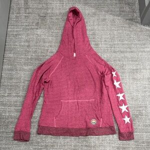 Sundry Magenta Hoodie with Star Sleeve white stars size 2